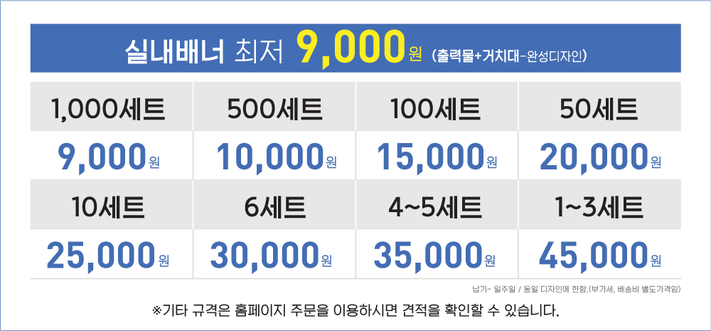 실내용배너+출력물